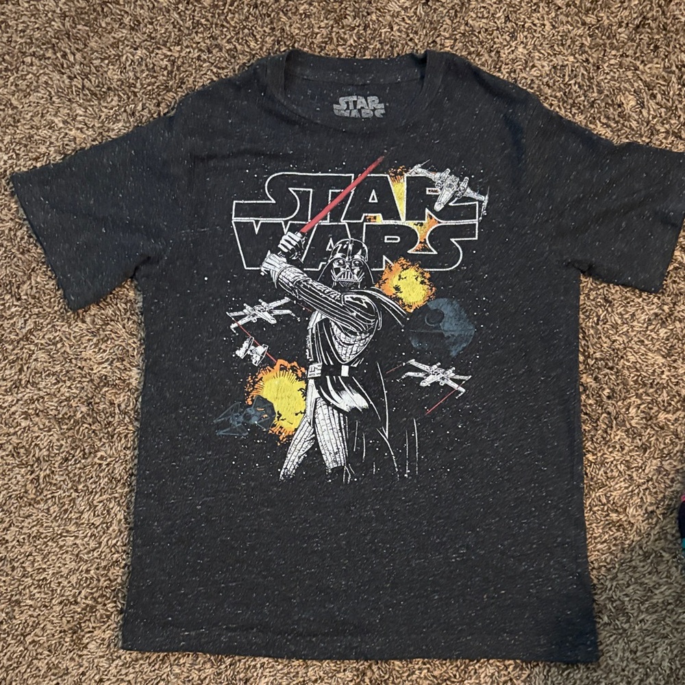 Star Wars Darth Vader Graphic Tee - Black with Orange & Red Accents